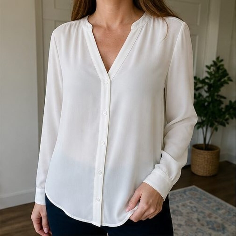 Ivory Ruffle Blouse - Picture 2 of 6